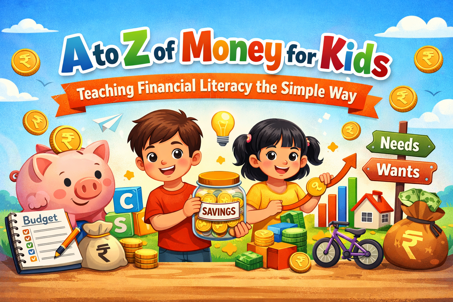 Children learning about money management.